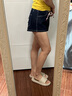 UR2025春季新款女裝時(shí)尚休閑撞色系帶牛仔短褲UYU850043 曬單實(shí)拍圖