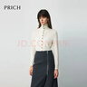 PRICH簡(jiǎn)約高領(lǐng)撞色紐扣針織開(kāi)衫2025秋新款毛衣女 煙灰色 160 曬單實(shí)拍圖