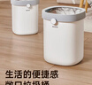 ecoco垃圾桶8L家用壓圈自動(dòng)打包客廳廚房廁所辦公室方形垃圾簍E24216白 曬單實(shí)拍圖