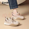 ZHR德訓鞋女2026新款復古運動(dòng)鞋女厚底內增高女鞋 KS210M 杏色 35 曬單實(shí)拍圖