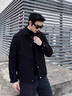 啄木鳥(niǎo)外套男士2026年春季新款美式寬松翻領(lǐng)上衣服潮流休閑夾克男裝 黑色 2XL 【建議150-170斤】 曬單實(shí)拍圖