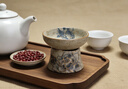 叁旬（sanxun）青花火石紅茶濾茶漏陶瓷茶葉濾網(wǎng)泡茶過(guò)濾茶隔高檔茶水分離器 手繪青花火石紅_茶濾【江崖錦盒】 曬單實(shí)拍圖