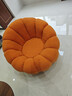 陽(yáng)光半島懶人沙發(fā)可睡覺(jué)可躺臥南瓜沙發(fā)可旋轉單人沙發(fā)客廳陽(yáng)臺休閑沙發(fā) 橘色+腳踏（羊羔絨）360度旋轉 整裝 曬單實(shí)拍圖