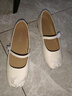 意爾康女鞋真皮平底刺繡瑪麗珍鞋新中式淺口女單鞋 13386W米白40 曬單實(shí)拍圖