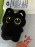 新款黑貓玩偶毛絨公仔掛件可愛(ài)貓咪包包掛飾情侶禮物ins學(xué)生禮物 黑色帶珠鏈 10cm 曬單實(shí)拍圖