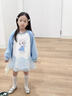 靚貝城堡女童甜美艾莎翅膀衛衣公主裙2026春季新款女孩洋氣拼接網(wǎng)紗連衣裙 藍色 110 曬單實(shí)拍圖