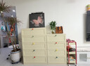 林下春雪斗柜客廳靠墻儲物柜大容量鋼制五斗柜高級落地床尾置物柜玄關(guān)柜 米黃圓弧三斗柜80長(cháng) 曬單實(shí)拍圖