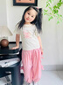 G.duck小黃鴨童裝女童夏季套裝兒童短袖T恤女寶寶薄款衣服防蚊褲兩件套 粉色 100 （建議身高90cm 3-4歲）cm 曬單實(shí)拍圖