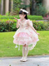 G.duck小黃鴨童裝洛麗塔公主裙女童裙子夏季兒童生日禮服女孩蓬蓬連衣裙 粉色裙子加拖尾 110 （建議身高100cm 4-5歲）cm 曬單實(shí)拍圖