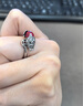 貔貅戒指女S999純銀開(kāi)口招財轉運食指環(huán)翡翠尾戒個(gè)性簡(jiǎn)約女士禮物 銀色紅貔貅戒指001 曬單實(shí)拍圖