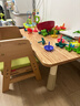 Aooboy兒童學(xué)習桌書(shū)桌實(shí)木寶寶閱讀小方桌繪畫(huà)桌子幼兒園游戲桌椅 夢(mèng)想桌+精靈椅（綠色乳膠墊） 紅橡 曬單實(shí)拍圖
