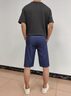 羅蒙（ROMON）高端冰絲牛仔短褲男士夏季薄款透氣天絲商務(wù)休閑寬松直筒五分中褲 磨白藍 【官方正品】 33 曬單實(shí)拍圖
