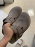 百麗休閑厚底增高3cm勃肯鞋男春夏包頭半拖外穿拖鞋B3731 灰色 40 曬單實(shí)拍圖