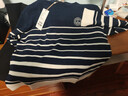 Navigare意大利小帆船一字領(lǐng)條紋毛衣女款2026春季新款休閑寬松百搭針織衫 海軍藍白 M 曬單實(shí)拍圖
