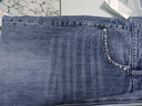 飛鳥(niǎo)和新酒2026春季新款時(shí)尚小珠子裝飾小直筒顯瘦磨白牛仔褲女 淺藍HCH02 M 曬單實(shí)拍圖