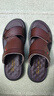 蜻蜓牌男士涼鞋拖鞋兩用2026新款頭層牛皮夏季真皮防滑防臭戶(hù)外穿沙灘鞋 2222深棕色 (按皮鞋尺碼選） 42 曬單實(shí)拍圖
