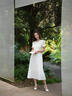 珂萊蒂爾優(yōu)雅氣質(zhì)套裝連衣裙女時(shí)尚禮服裙2026年夏季新款 本白色 M 曬單實(shí)拍圖