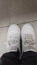 阿迪達斯（adidas）男女鞋板鞋春季皮面防潑水小白鞋百搭運動(dòng)休閑鞋 亮白 42 曬單實(shí)拍圖