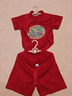 G.duck小黃鴨一周歲禮服男寶寶抓周衣服女?huà)雰喊偬鞚M(mǎn)月唐裝中國風(fēng)套裝 紅色三件套 90 尺碼1~2歲【 80-90cm】 曬單實(shí)拍圖