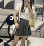 方致百褶裙女春秋夏季短裙jk制服毛呢裙子學(xué)院風(fēng)高腰a字半身裙小個(gè)子 淺灰 【常規】西裝面料 L 【105-115斤】 曬單實(shí)拍圖