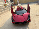 星辰皓蘭博基尼兒童電動(dòng)車(chē)四輪汽車(chē)雙人座玩具車(chē)可坐大人帶遙控寶寶童車(chē) 烤漆紅四驅+親子款三人座+MP4液晶屏 皮座+大人座位+軟輪+遙控+搖擺 曬單實(shí)拍圖