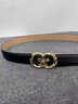 WILLIAMPOLO英皇保羅腰帶女士牛皮自動(dòng)扣皮帶時(shí)尚百搭3cm褲帶生日禮物送女友 金色 100cm 曬單實(shí)拍圖