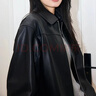真皮皮衣女2026春秋新款寬松休閑短款上衣綿羊皮時(shí)尚百搭夾克外套 黑色 L 曬單實(shí)拍圖