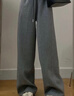 艾美琦美（AIMEIQIMEI）2026春季新款休閑套裝胖mm遮肉顯瘦大碼女裝闊腿褲梨型身材兩件套 灰色兩件套 2XL [建議140-160斤] 曬單實(shí)拍圖