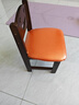 實(shí)木小椅子家用笑臉靠背凳子客廳茶幾板凳簡(jiǎn)約方凳軟包沙發(fā)凳矮凳 橙色軟墊丨胡桃色30*28*50CM 曬單實(shí)拍圖