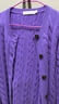 納維凱爾意大利小帆船女士全羊毛絞花針織開(kāi)衫毛衣外套2334094512紫M 曬單實(shí)拍圖