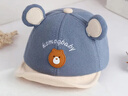 愛(ài)寶適嬰兒帽子春秋款兒童鴨舌帽新生兒遮陽(yáng)帽寶寶棒球帽 藍小熊 S560 曬單實(shí)拍圖