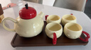 柏探陶瓷泡茶壺套裝喬遷之喜訂婚新婚禮物伴手禮送新娘結婚茶具禮盒裝 紅蘋(píng)果茶壺1壺4杯帶托盤(pán)【禮盒裝】 曬單實(shí)拍圖