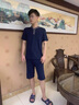 Charm Kendo睡衣男夏季蘭精莫代爾男士睡衣居家服短袖短褲可外穿青年運動(dòng)套裝 藏青 送老公實(shí)用高級感 XL(125-150) 曬單實(shí)拍圖