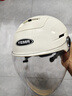 野馬（YEMA）3C認證電動(dòng)車(chē)頭盔男女摩托車(chē)半盔夏季防曬四季通用雙鏡片0感天窗電瓶車(chē)安全帽370S 卡其白配透長(cháng)鏡 曬單實(shí)拍圖