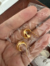 周大福INS風(fēng)格足金黃金耳環(huán)耳釘(工費580)約5.15g EOF1808生日禮物 曬單實(shí)拍圖