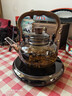 全度輕奢耐熱玻璃提梁壺大容量煮茶燒水壺電陶爐蒸煮一體茶壺茶具 木影茶壺+鼓韻電陶爐（黑色） 曬單實(shí)拍圖