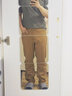 馬登工裝美式復古卡其色牛仔褲男美拉德萊賽爾男士休閑直筒長(cháng)褲子春 紅砂棕 【水洗版·黃石巖?！?33 曬單實(shí)拍圖