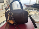 食草堂[明星同款]女包方糖保齡球植鞣牛皮手提單肩斜挎包輕奢高級感禮物 mini深啡【沈月同款】 曬單實(shí)拍圖