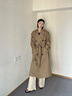 周淼ZHOUMIAO巴黎舊夢(mèng)經(jīng)典廓形大翻領(lǐng)雙排扣中長(cháng)款氣質(zhì)風(fēng)衣外套女 經(jīng)典卡其 XS 衣長(cháng)112 曬單實(shí)拍圖