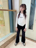 女童喇叭褲春秋2026新款兒童彈力褲子修身洋氣時(shí)髦大童高腰牛仔褲 黑色【彈力牛仔褲】 160cm 曬單實(shí)拍圖