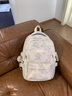 CALWAN KEODH書(shū)包女大學(xué)生初中雙肩包女2026新款時(shí)尚大容量背包輕便運動(dòng)電腦包 【米白色+長(cháng)腿毛球】小眾百搭高顏值簡(jiǎn)約休閑減負出游 曬單實(shí)拍圖