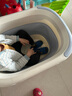 日康（rikang）泡澡桶 兒童折疊浴桶嬰兒洗澡盆 寶寶洗澡桶 贈浴凳藍色X1026-1 曬單實(shí)拍圖
