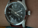 漢米爾頓（Hamilton）漢密爾頓手表男款機械表 卡其野戰小紅帽軍表42黑盤(pán)皮帶男士禮物 曬單實(shí)拍圖