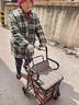 【發(fā)京東物流】老人代步手推車(chē)可坐折疊助步購物老年防摔便攜椅子 【免安裝】助行車(chē)-酒紅色-A1 曬單實(shí)拍圖