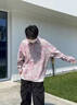 至濤長(cháng)袖襯衫日系港風(fēng)ins寬松襯衣男生漸變夏季潮流2026百搭休閑外套 粉色 XL 曬單實(shí)拍圖