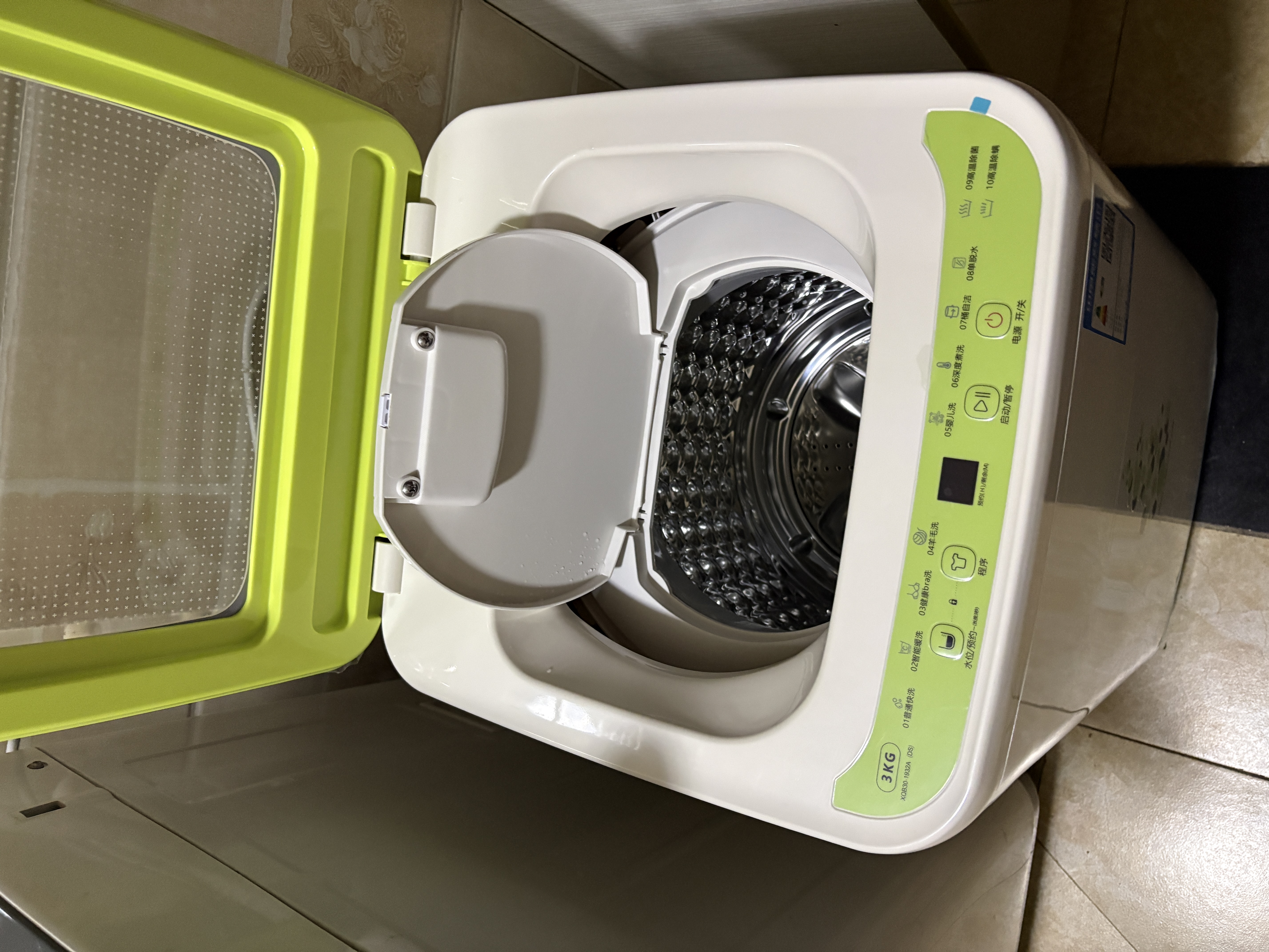 威力（WEILI）3公斤全自動波輪洗衣機 迷你小型母嬰洗衣機  90°高溫蒸煮除菌除螨兒童寶寶專享一鍵筒自潔 XQB30-1932A 白色 波輪 曬單實拍圖
