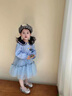 G.duck小黃鴨女童連衣裙春秋裝朱迪兔子警官服裝兒童裙子長(cháng)袖女孩網(wǎng)紗裙 藍色兔子襯衫網(wǎng)紗裙 90 90碼建議80-90cm1歲半-2歲 曬單實(shí)拍圖