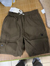 潮與共夏季純棉薄款寬松直筒短褲男美式復古機能拼接工裝五分褲休閑中褲 卡其色 L 合適體重130-145斤 曬單實(shí)拍圖