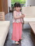 G.duck小黃鴨童裝女童夏裝套裝兒童衣服小女孩夏季碎花上衣防蚊褲兩件套 粉色 110 （建議身高100cm 4-5歲）cm 曬單實(shí)拍圖