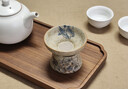 叁旬青花火石紅茶濾茶漏陶瓷茶葉濾網(wǎng)泡茶過(guò)濾茶隔高檔茶水分離器 手繪青花火石紅_茶濾【江崖錦盒】 曬單實(shí)拍圖